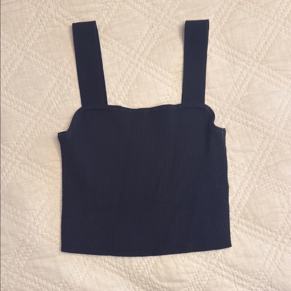 Black Ribbed Women's Top